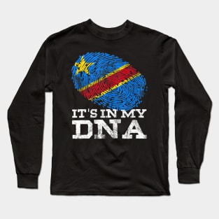 It's In My DNA Congolese Gifts African Tee DRC DR Congo Flag Long Sleeve T-Shirt